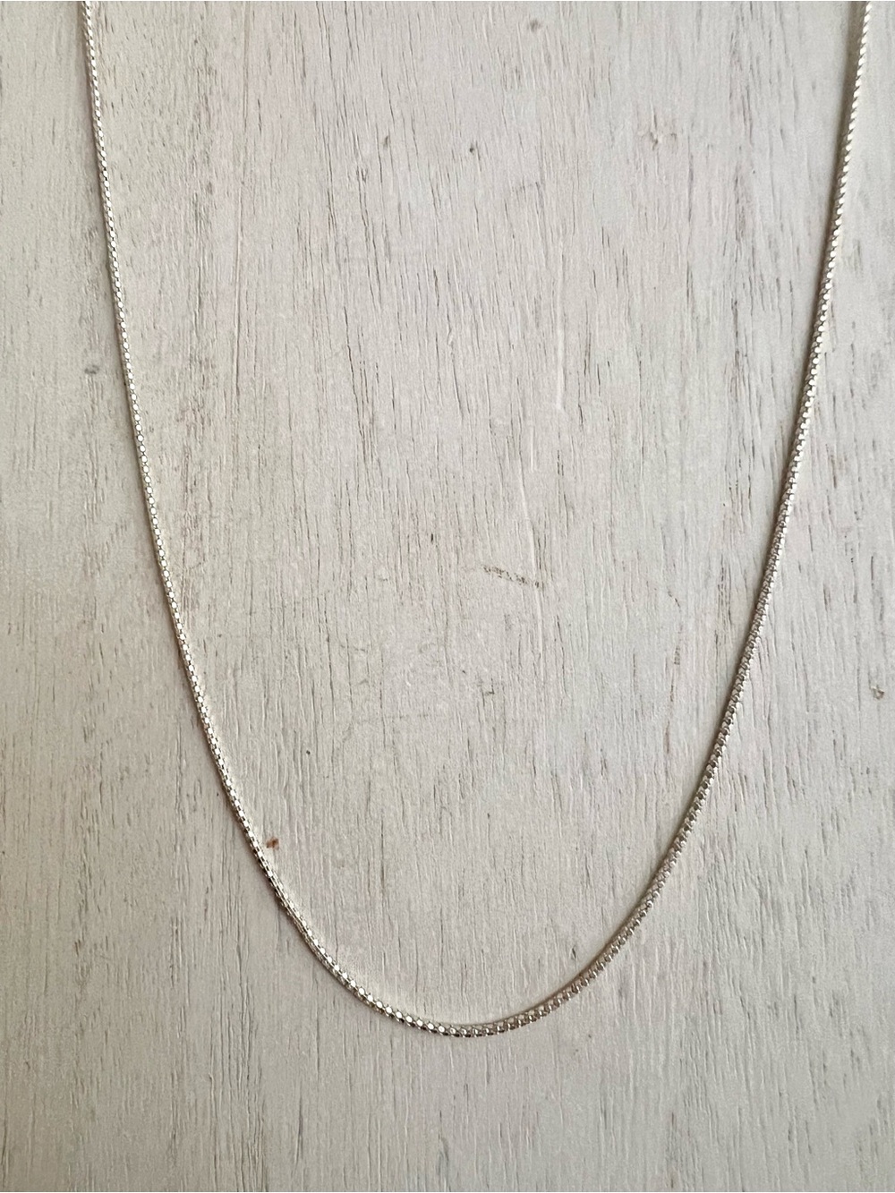 Minimal Sterling Silver Box Chain Necklace for Women - Sleek Everyday Layering - Picture 1 of 4